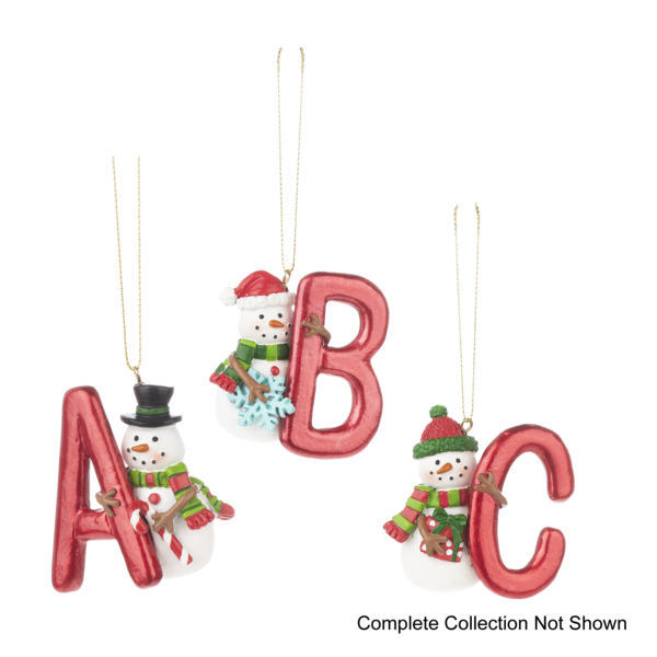 Jolly Snowman Monogram Ornament