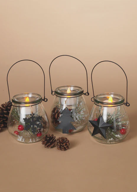 Glass Lantern Tealight Holder