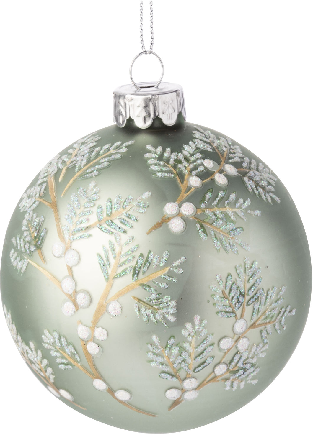Icy Green Glass Ball Ornament