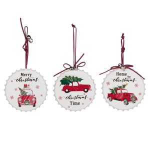 Red Truck Bottle Cap Ornament