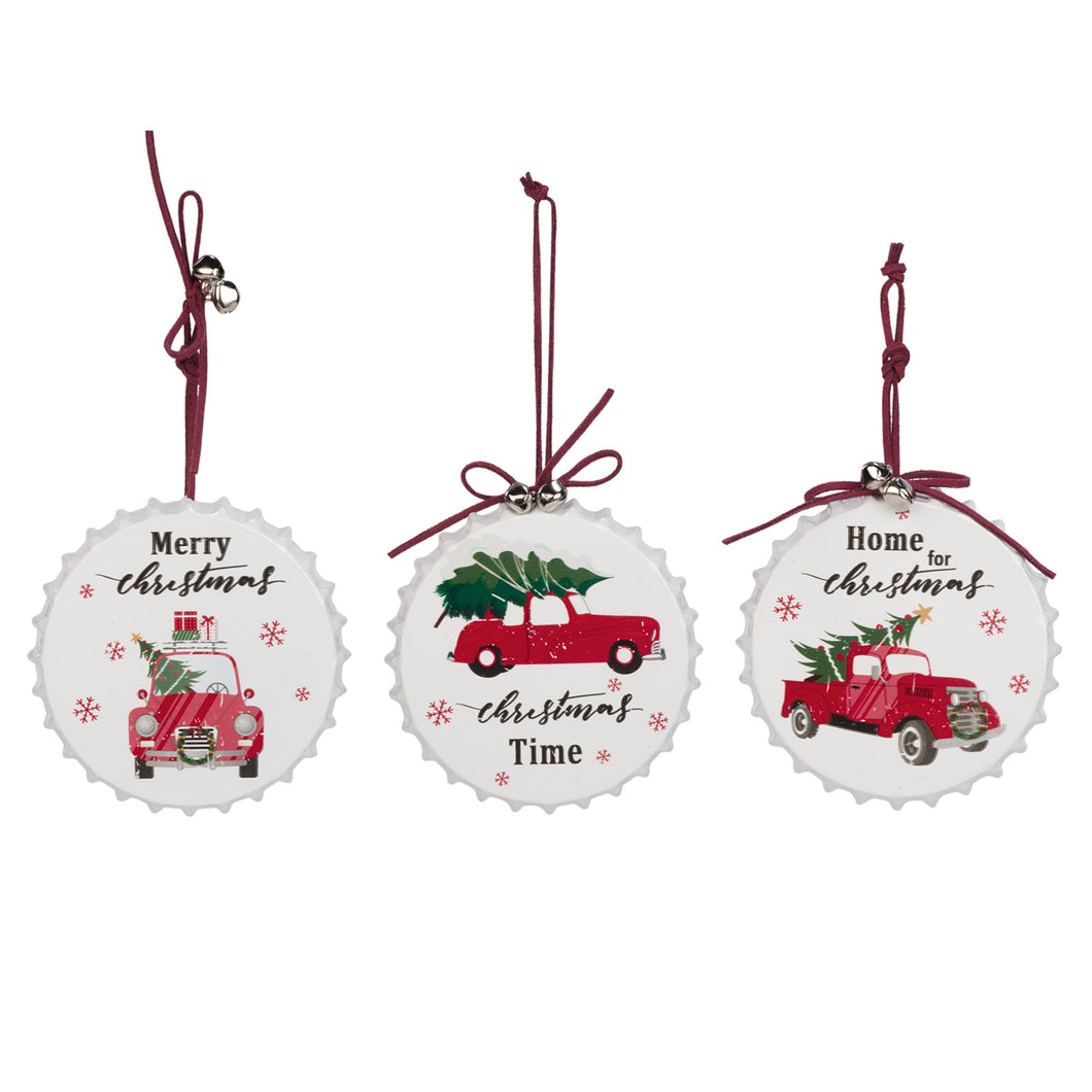 Red Truck Bottle Cap Ornament