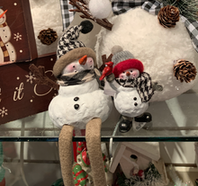 Load image into Gallery viewer, Plaid Snowman Shelf Sitters- 3 styles - 2 Kinds
