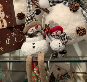 Plaid Snowman Shelf Sitters- 3 styles - 2 Kinds