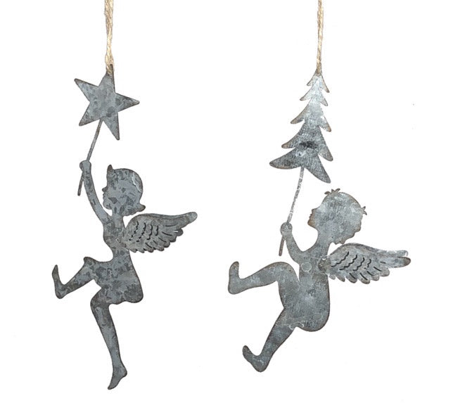 Galvanized Metal Fairy Ornament