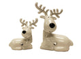 Fun White Ceramic Deer (set of 2)