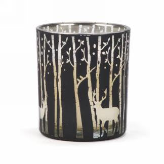 Black Deer Scene Votive w Candle