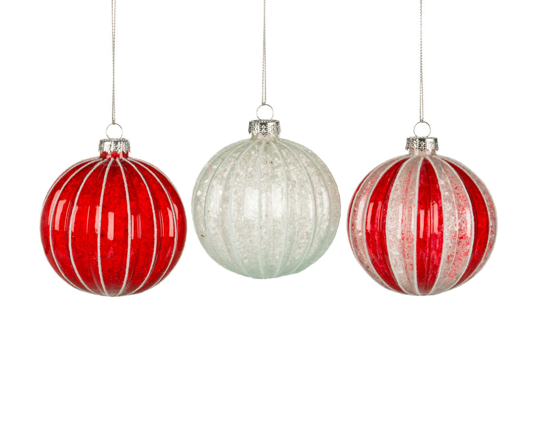 Red or White Ribbed Ball
