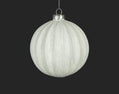 White Ribbed Ball Ornament