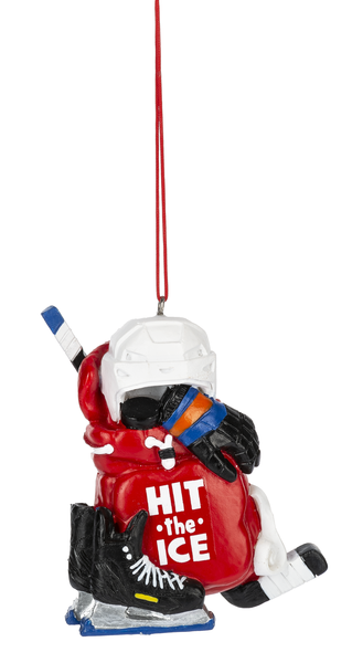 Hit The Ice Hockey Bag Ornament
