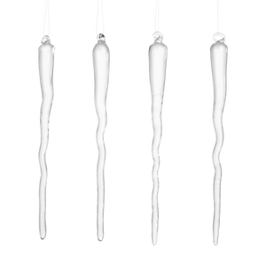 Clear Glass Icicle Ornament 7" each