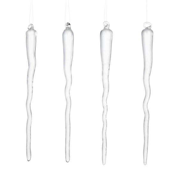 Clear Glass Icicle Ornament 7