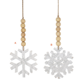 Silver & White Wood Snowflake Ornament