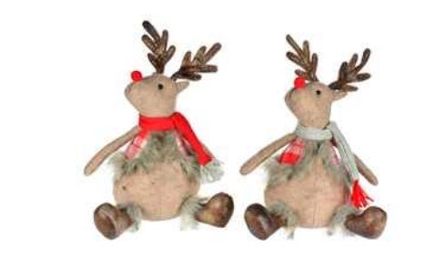 Chubby Plush Sitting Reindeer