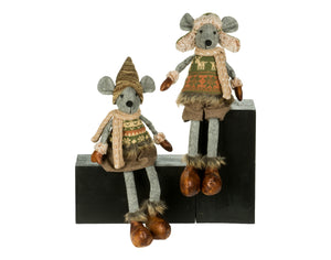 Green & Brown Plush Mouse