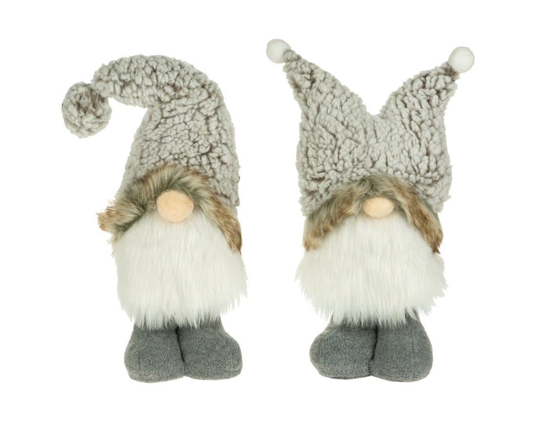 Fluffy Grey Hat Plush Gnome