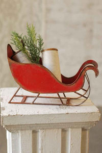 Rustic Red Metal Sleigh