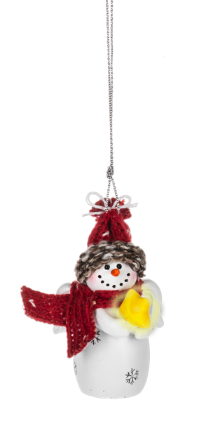 Name on a Snowman Angel Ornament
