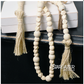Natural White Wooden Bead Garland 61"