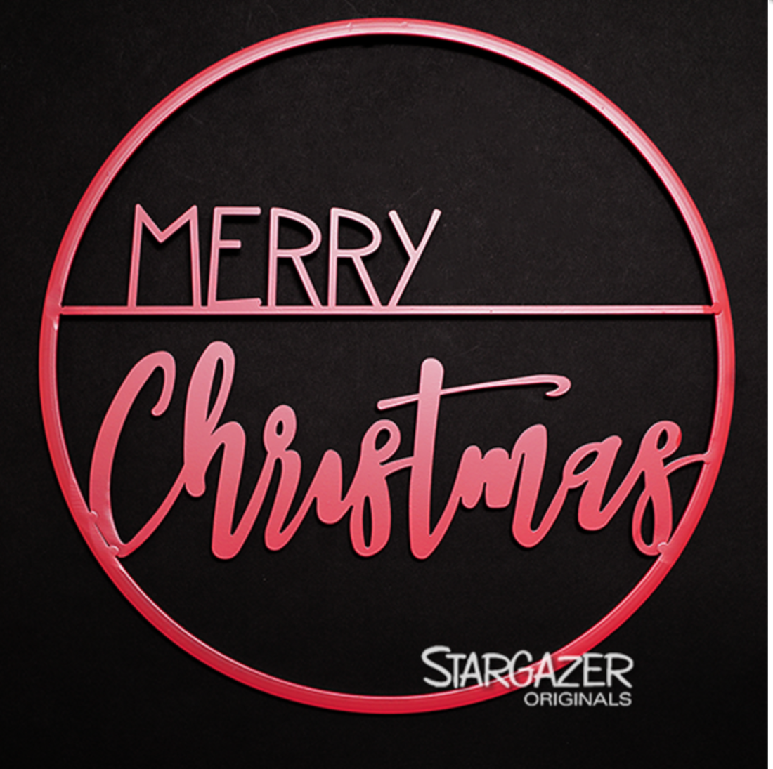 Merry Christmas Round Metal Sign