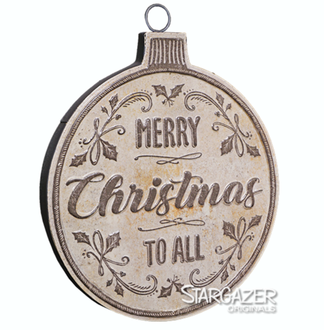 Merry Christmas To All Vintage Ornament Sign