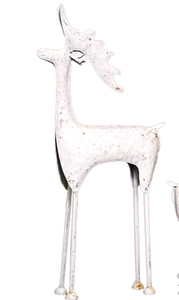 Rustic White Metal Reindeer