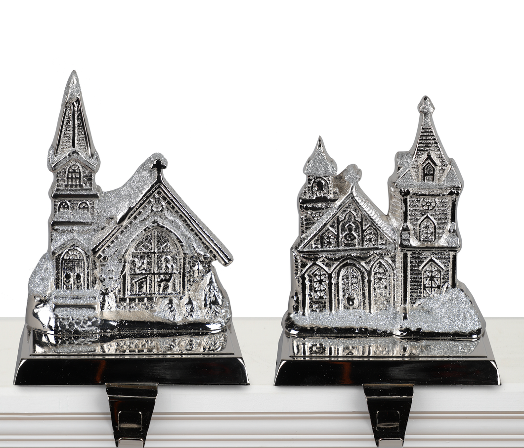 Silver Church Stocking Holder