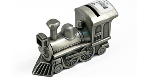 Pewter Train Money Bank