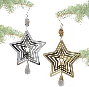 Silver or Gold Star Ornament