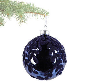 Velvet Blue Glass Ball Ornament