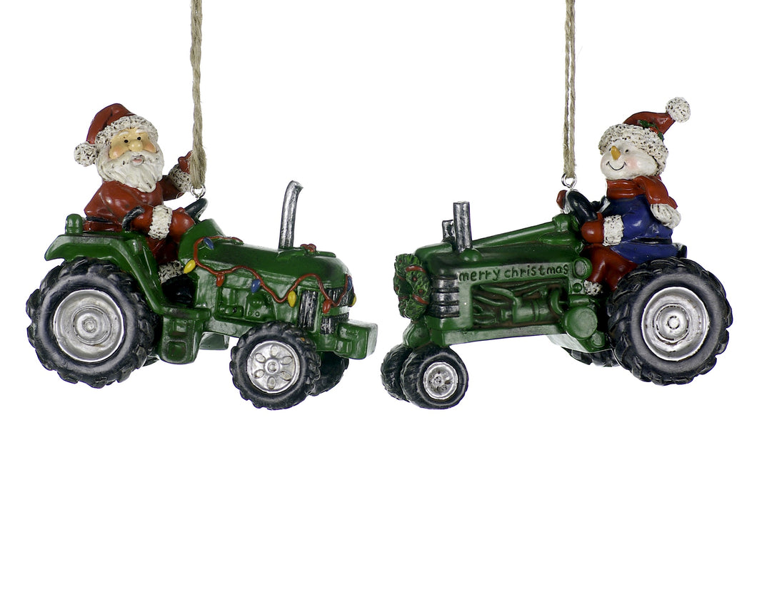 Festive Green Tractor Ornament
