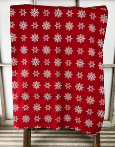 Red Snowflake Tablecloth