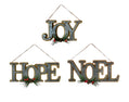 Festive Word Galvanized Metal Ornament