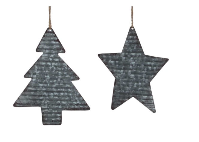 Rustic Galvanized Metal Ornament