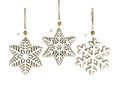 Fancy White Wooden Snowflake
