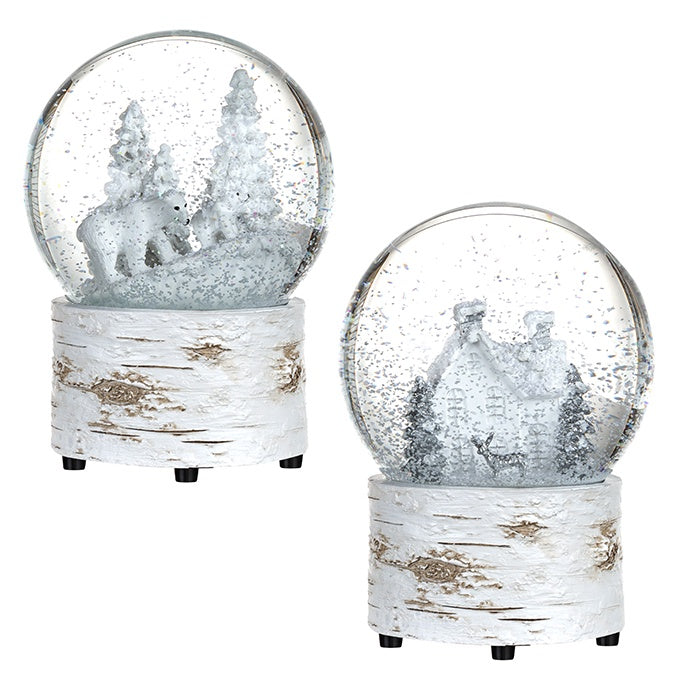 Musical Birchbark Winter Snowglobe