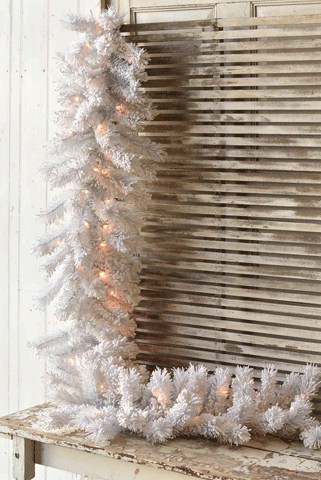 Lit White Garland 6'