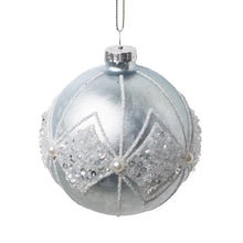 Load image into Gallery viewer, Lustrous Silvery Blue Ball Ornament
