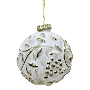 Gold Whitewashed Ball Ornament
