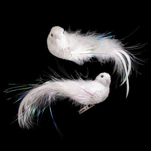 White Feather Bird Clip