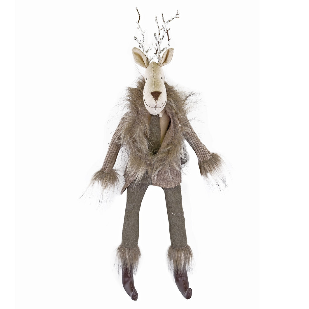 Whimsical Green Felt Reindeer