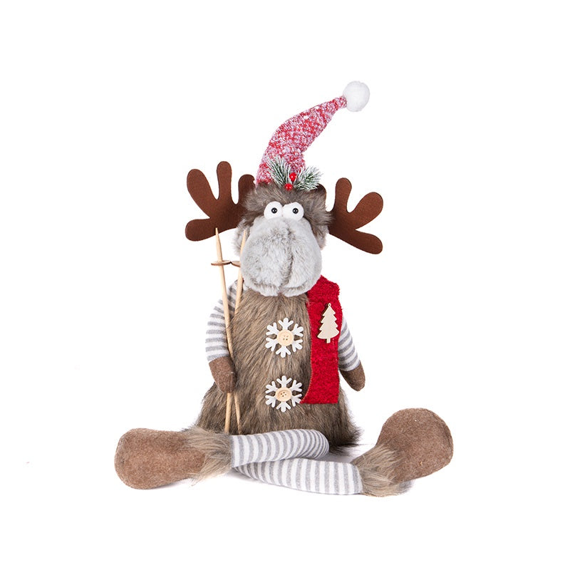 Plush Moose w Skis