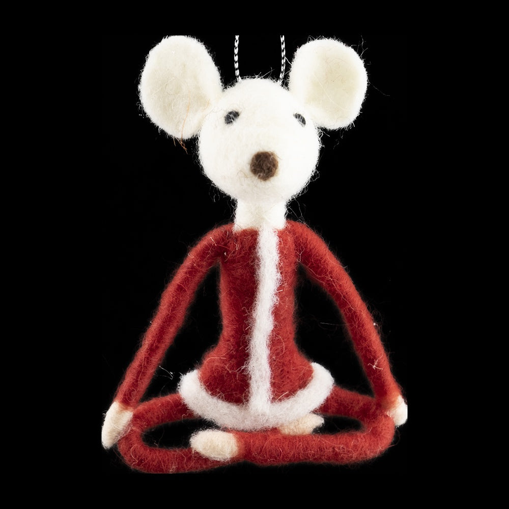 Felt Yoga Mouse Ornament