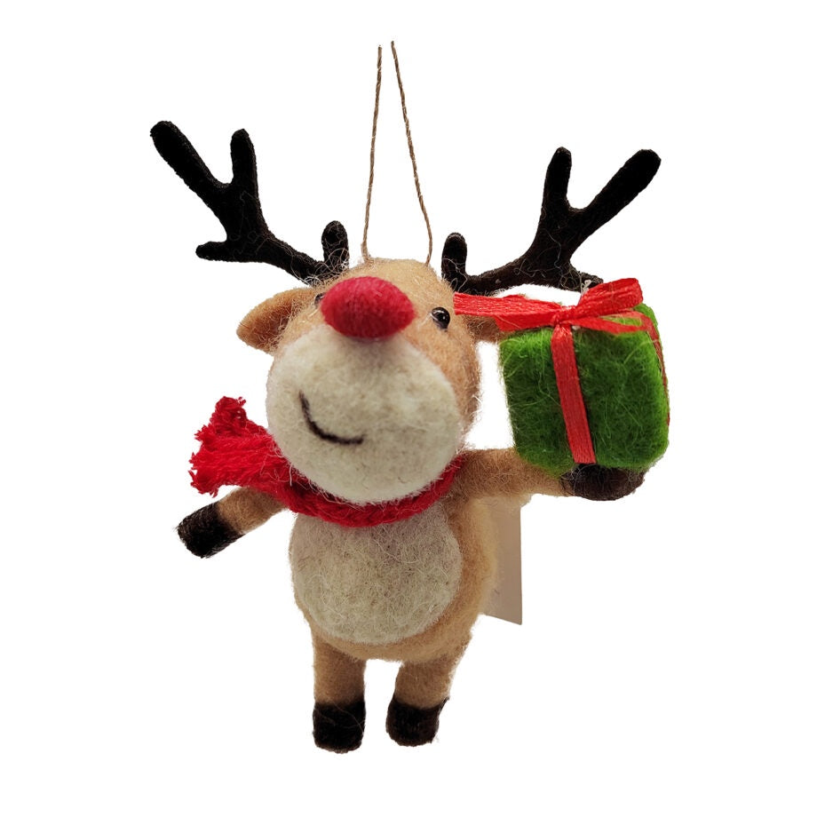 Felt Moose w Gift Ornament