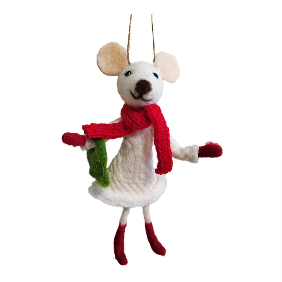 Felt Mouse w Handbag Ornament