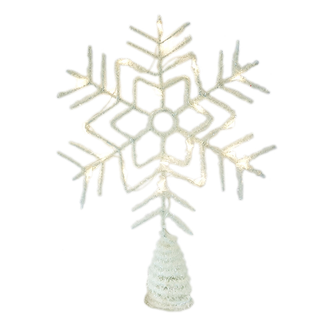Lit White Snowflake Tree Topper