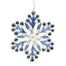 Load image into Gallery viewer, Crystal Blue Snowflake Ornament
