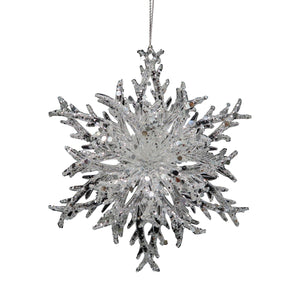 Crystal Silver Snowflake Ornament