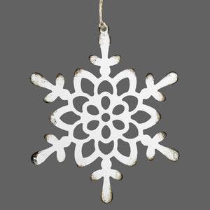 White Weathered Snowflake Ornament