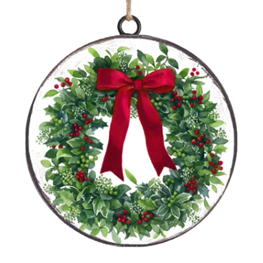Vintage Metal Disc Ornament