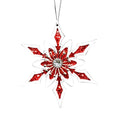 Red & White Wooden Snowflake Ornament